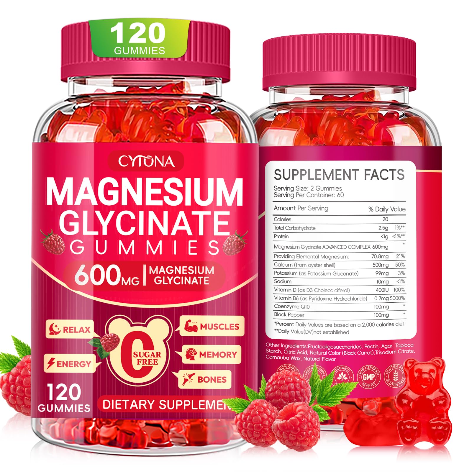 Magnesium Glycinate Gummies 600mg, Chewable Sugar Free Magnesium Gummies — Amazon image 21
