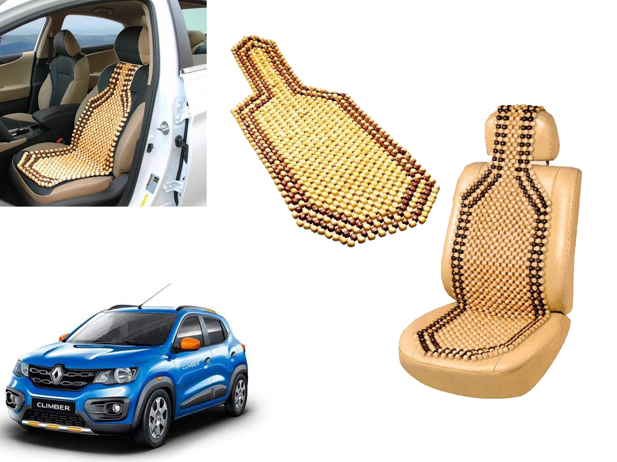 Auto Pearl Car Wooden Bead Seat Cover For Renault Kwid