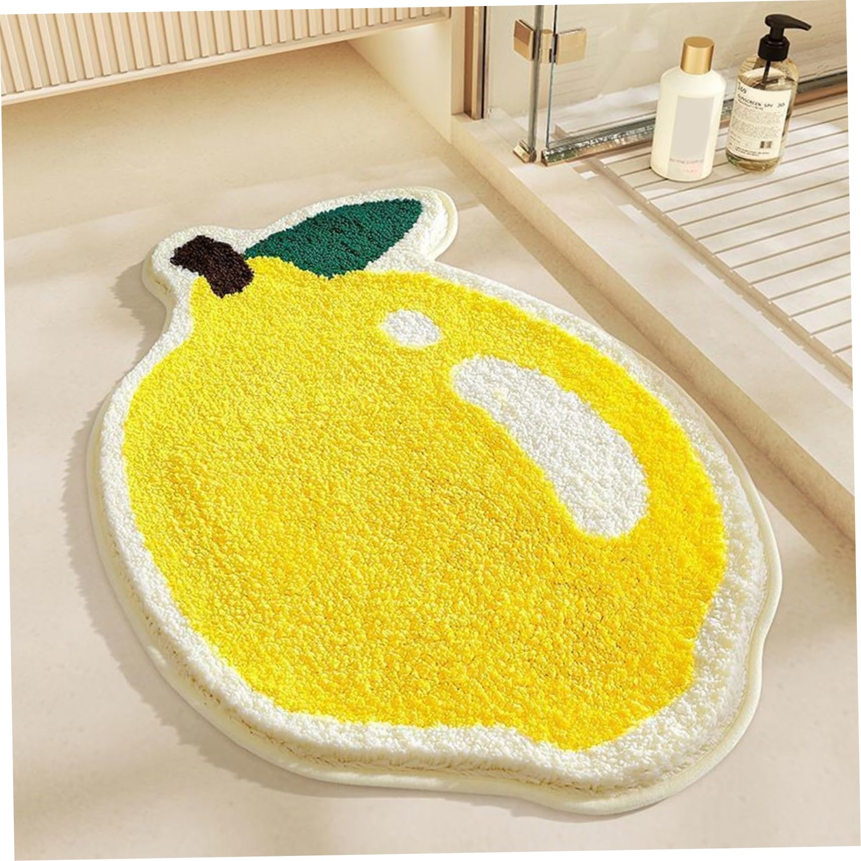 Tapis de douche citron 19.69x31.50 pour une salle de bain cocooning