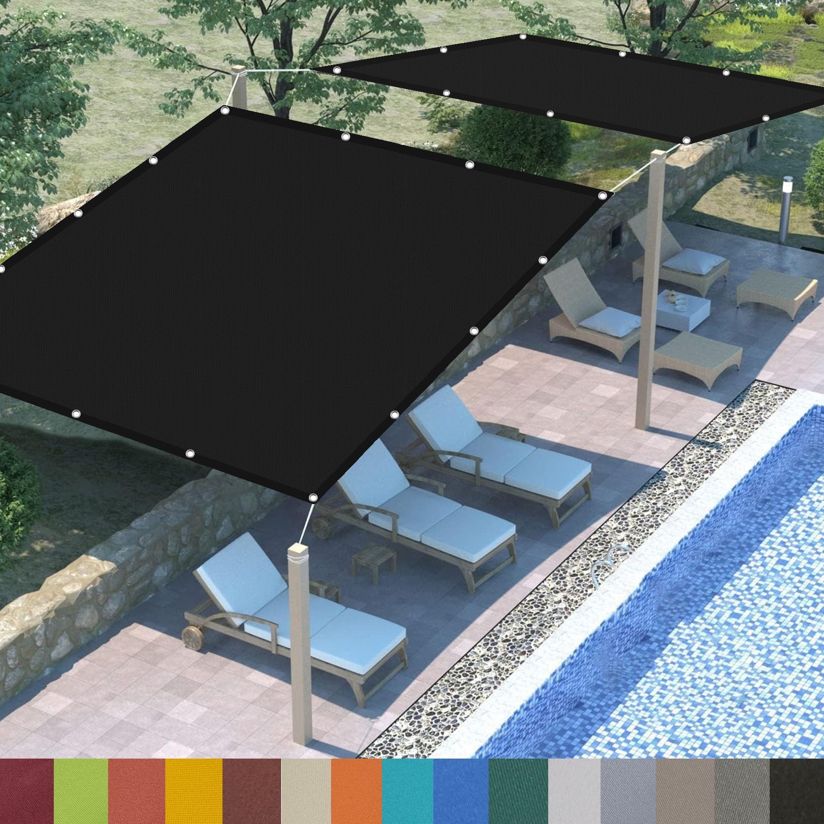 Protection solaire anti-UV 98% pour terrasse : voile d'ombrage étanche contre la chaleur