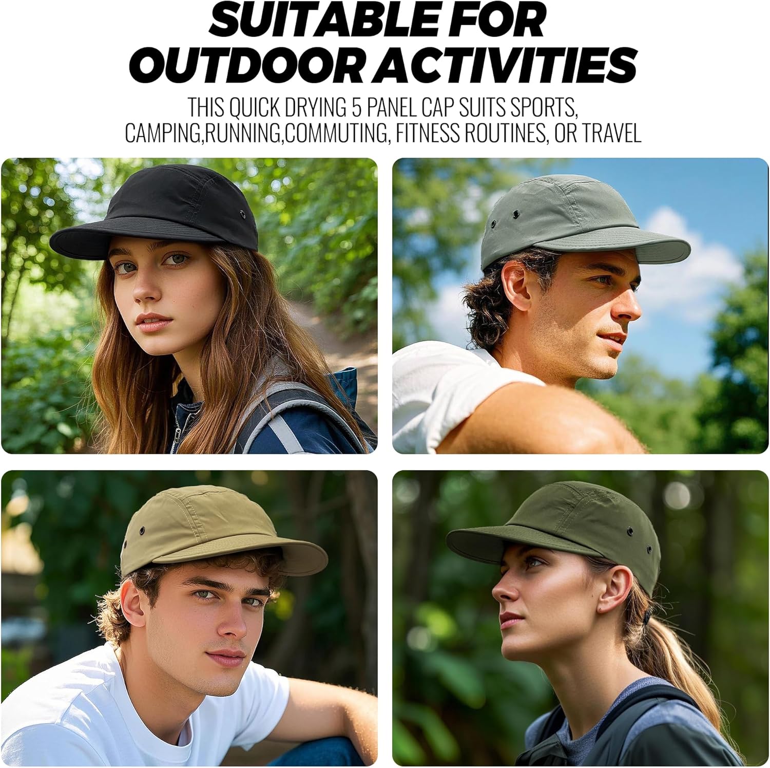 CLAPE 5 Panel Baseball Caps Outdoor Sports Hats Snapback Street Casual Dad Cap Nylon UPF 50+ Sun Protection Camp Hat Sun Hat - Image 7