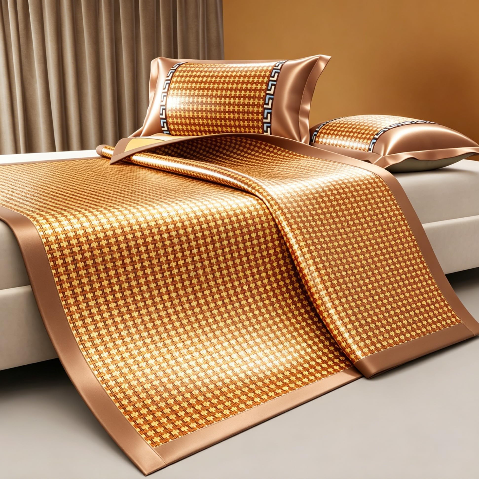 FIgpmwld Foldable Breathable Nonslip Cooling Sleeping Pad Pillowcases, Multicolor, Multiple Sizes(F,200x220cm (78.7x86.6))