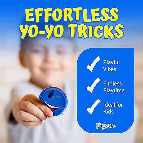 Miniatura 3 de Recuerdos de fiesta Yoyo a granel para niños de 5 a 6 y 8 a 12 años, paquete de 24 yoyos de metal con cara sonriente en varios colores para