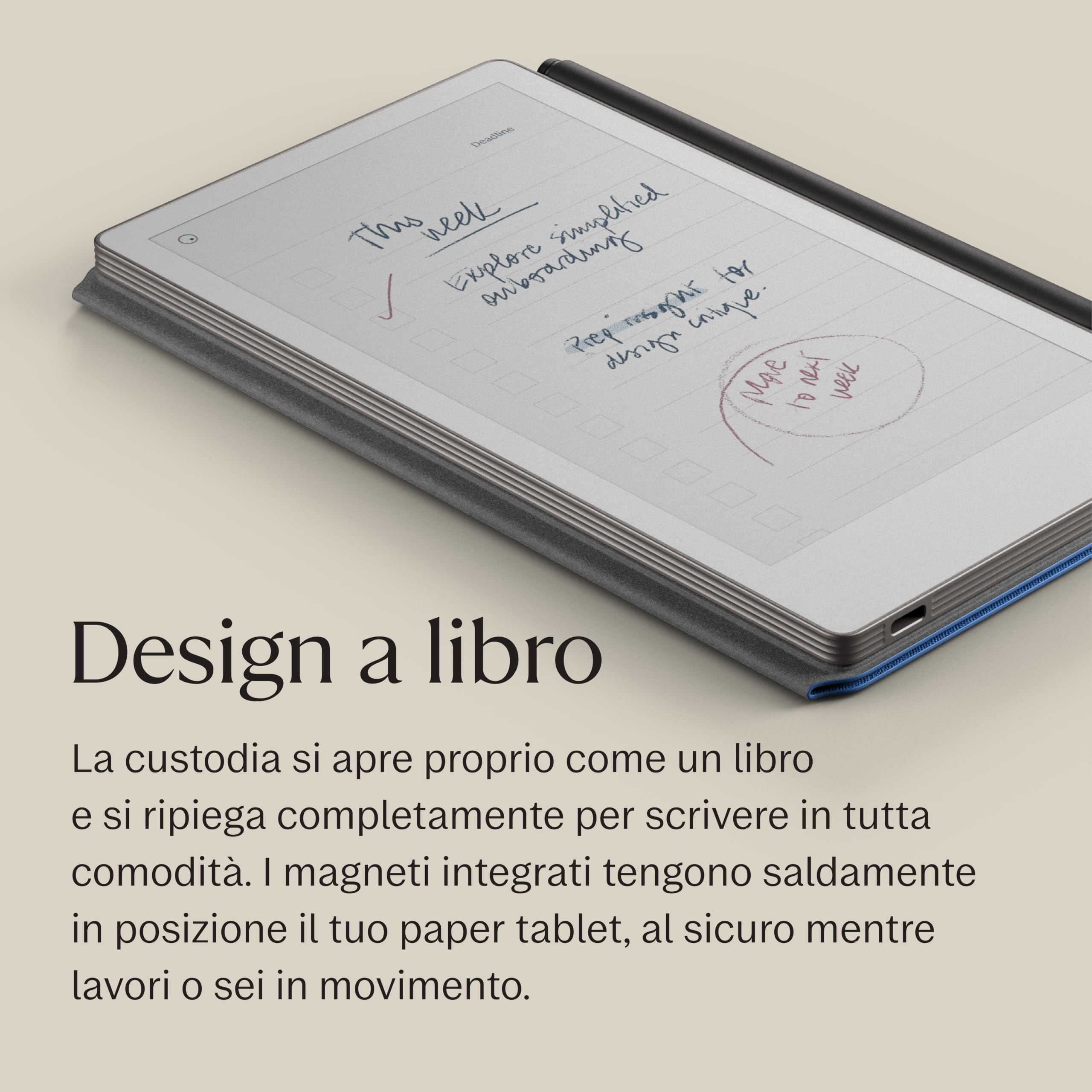reMarkable Book Folio | Custodia polimero per Paper Pro Move | Cobalt