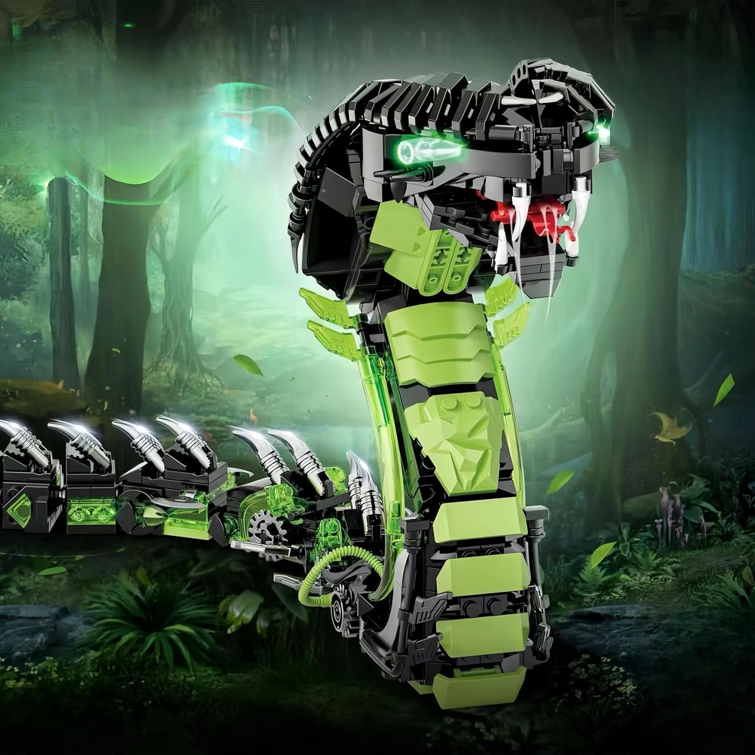 Fangool 2025 Mechanical Snake Building Blocks Set, Technological Cobra Animals Model Toy Set, 689 Pcs Creative Toys Gifts for Adults