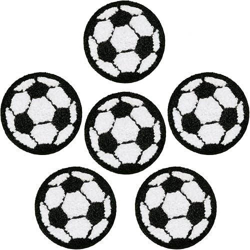 6 parches de fútbol de felpilla para planchar, parche de felpilla para hacer manualidades, chaquetas, ropa, sombrero, pantalones, gorras