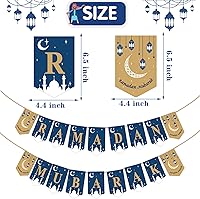 Vista 2 de Ramadan Decorations for Home - Ramadan Mubarak Banner Eid Kareem Decorations for Home Party Supplies