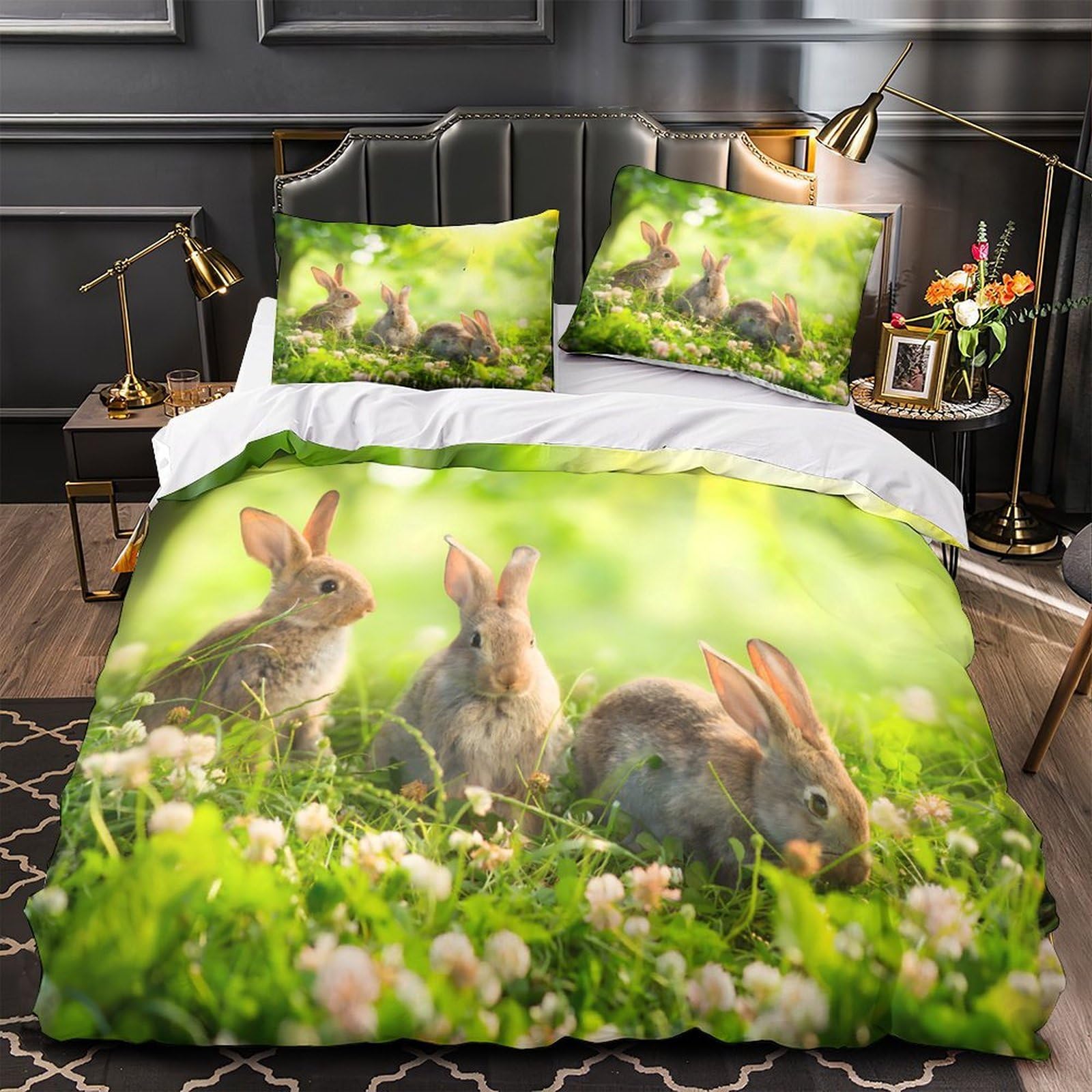 Parure de lit bunnies hypoallergénique et respirante pour les enfants aux peaux sensibles