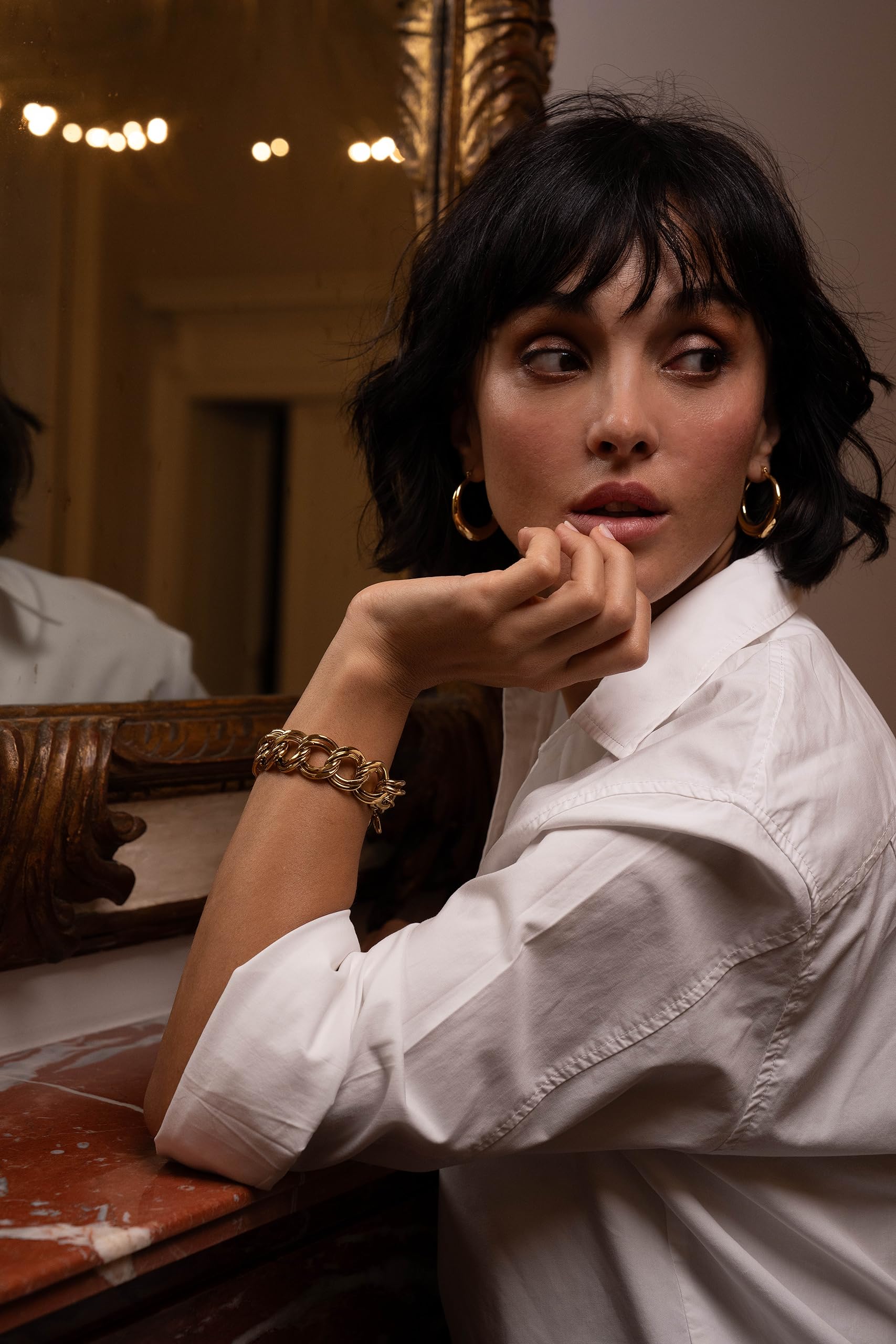 Breil, Collezione Hyper, Orecchini Donna in Acciaio Specchiato, Leggeri, con Forma Morbida e Sinuosa, Pratica Chiusura alla Francese, Idee Regalo Donna e Ragazza