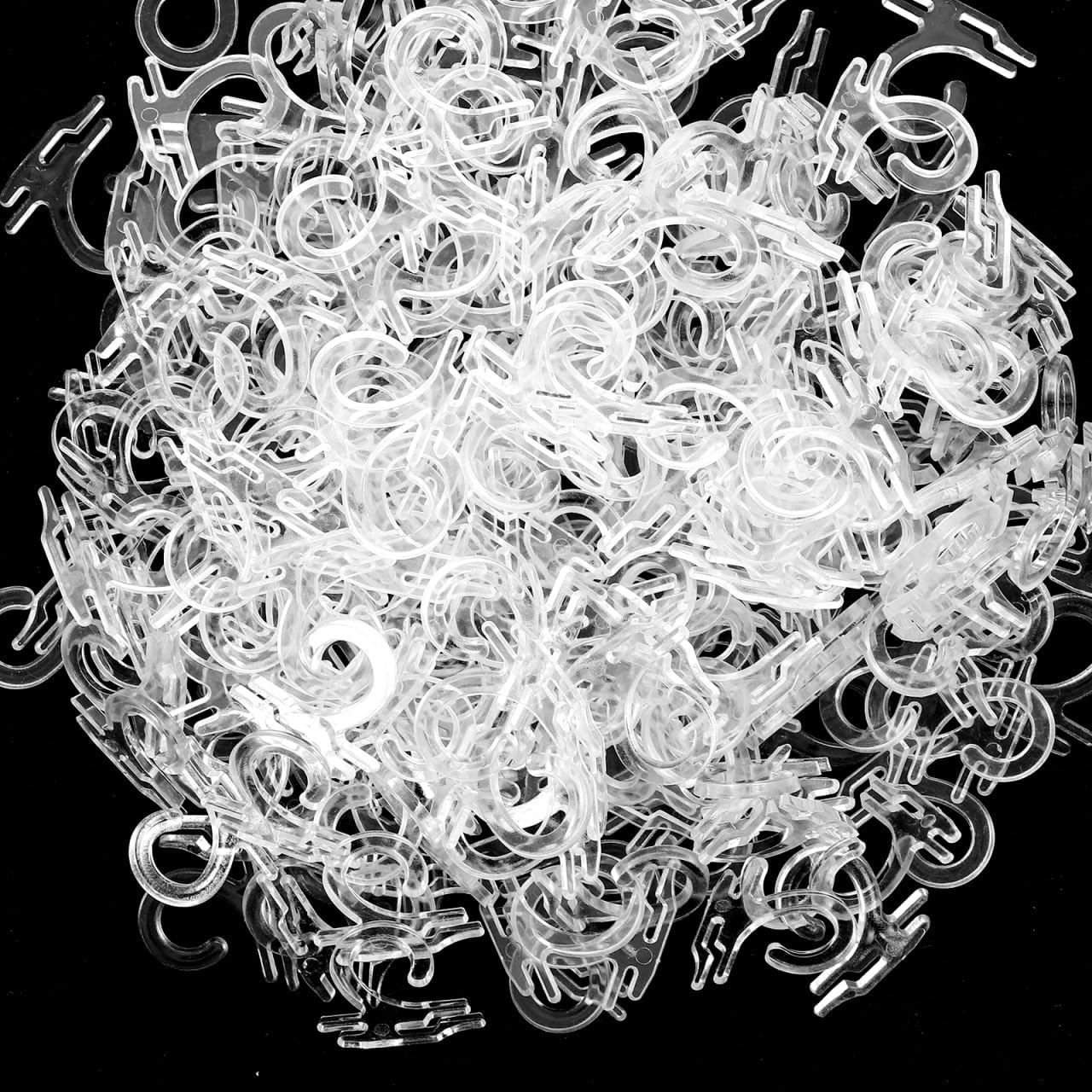 Didiseaon 300 Pcs Transparent Sock Display Hooks Plastic Retail Hangers for Socks Packaging 0.98 in Smooth Hanging Hooks for Store Shelves Yard Garage and Vendor Events