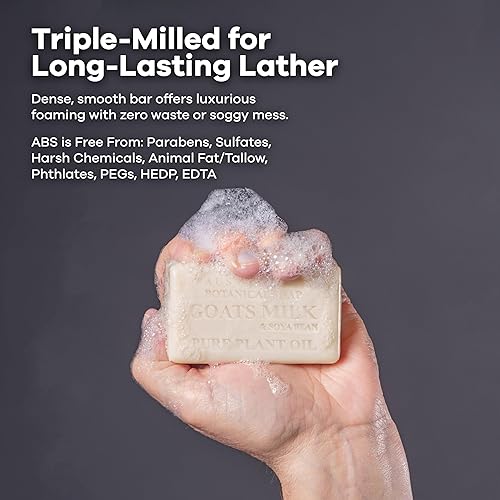 Miniatura 4 de Jabón de leche de cabras botánicas australianas con aceite de soja, peso neto. 3.4 libras, jabón en barra de 6.8 onzas, adecuado para todo tipo de