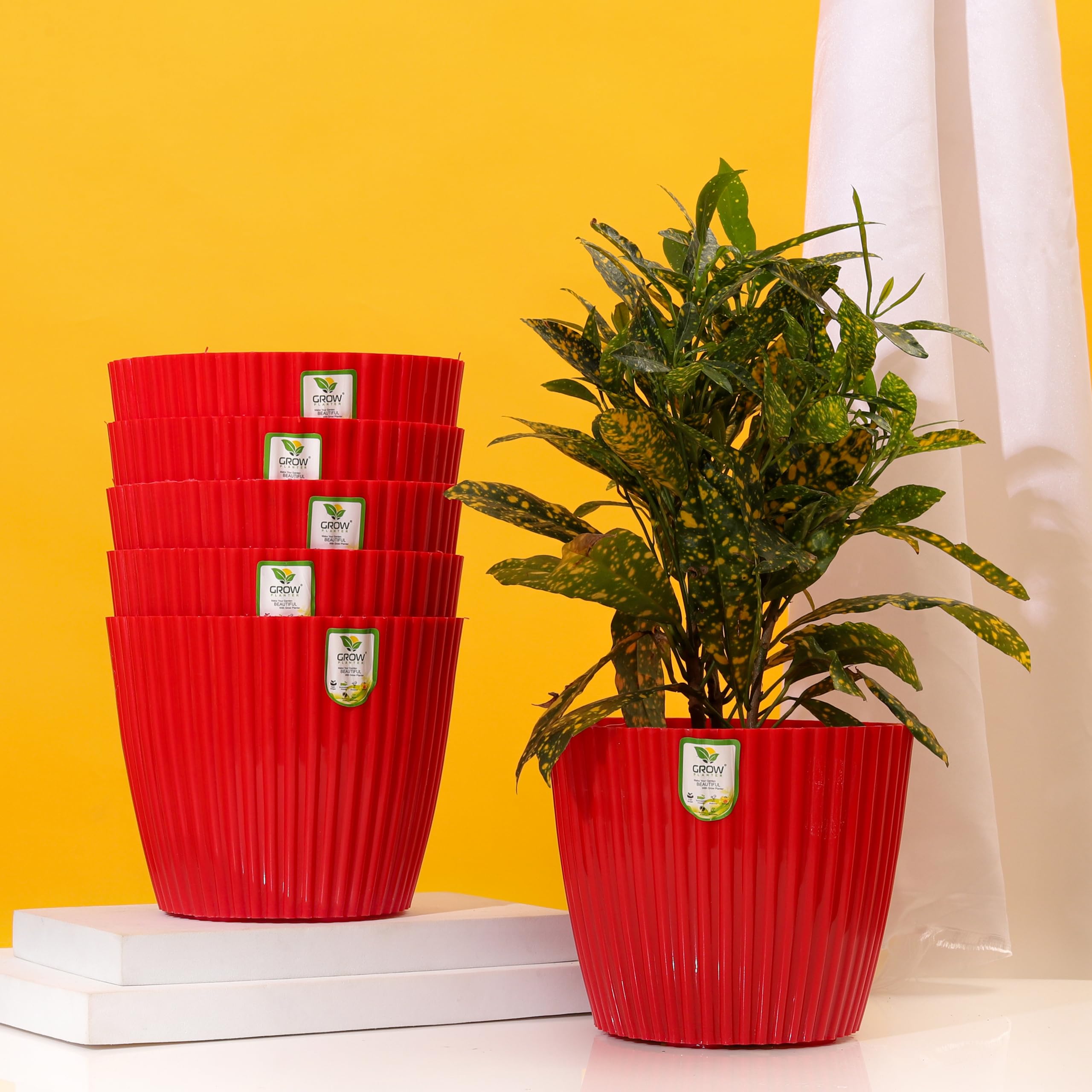 7" Plastic Mega Flower Pots - Pack of 4 -6 7" Plastic Mega Flower Pots - Pack of 4 -6