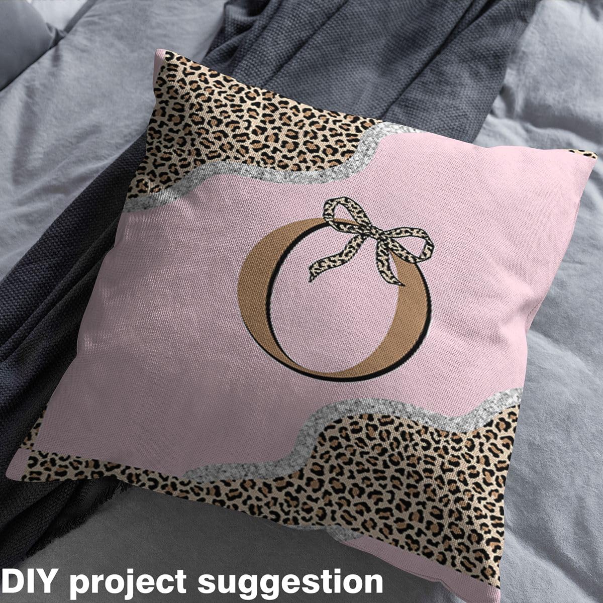 Brown Leopard Drucken Stoff 276x150cm Glitter Diamond Stoff Meterware Anfangs Letter O Stoffe zum nähen Gepard DekorPolsterstoff Dekostoff Wasserdicht