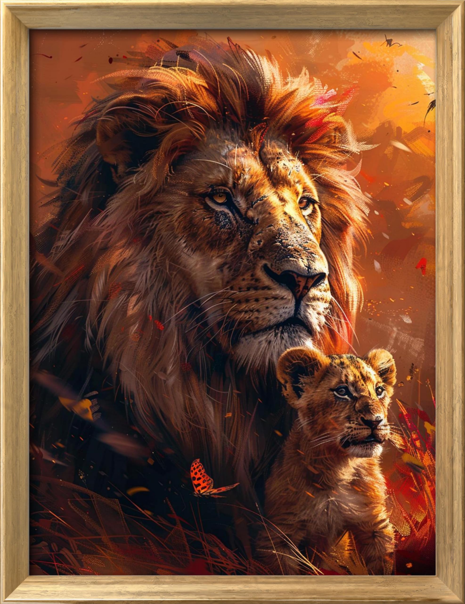 Leczany Cross Stitch Patterns Stamped Kit for Beginners | Embroidery Supplies DIY Craft Kit Needlepoint for Adults Starter | 11CT, 3 Strands | Male Lion 15.8x21.3 inches