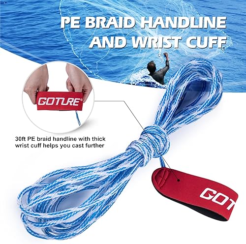 Miniatura 4 de Goture Red de pesca americana, redes de fundición de agua dulce y salada para cebo, trampa de camarones de peces de 3 pies4 pies6 pies7 pies8 pies10