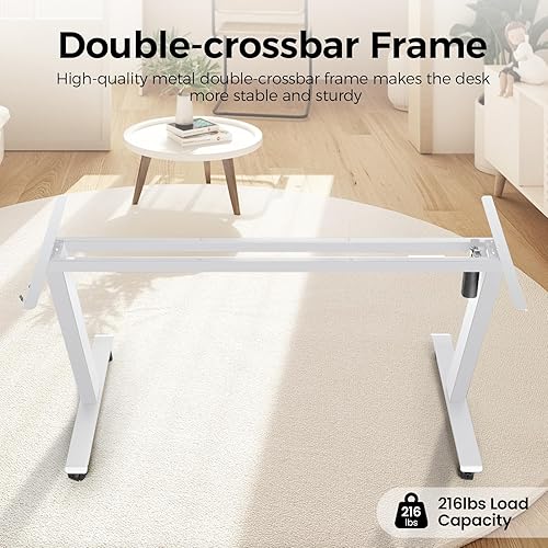 Vista 28 de Escritorio eléctrico de pie de 55 x 24 pulgadas, altura ajustable, escritorio para oficina en casa, computadora, estación de trabajo, memoria