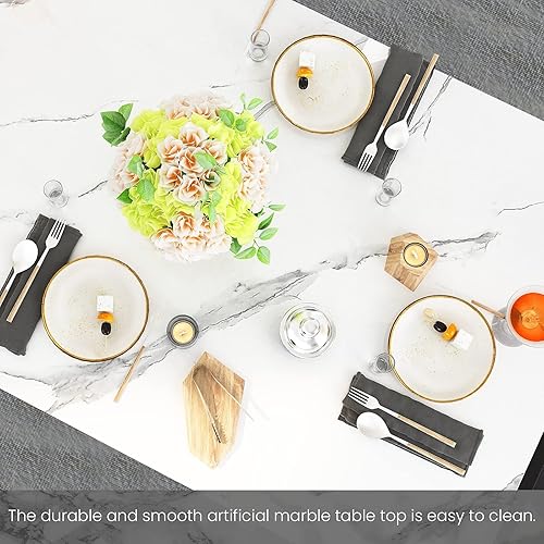 Miniatura 15 de DKLGG Juego de mesa de comedor para 4-6, mesa de cocina y sillas para 4, juego de mesa de comedor de madera con 2 bancos, juego de mesa de comedor