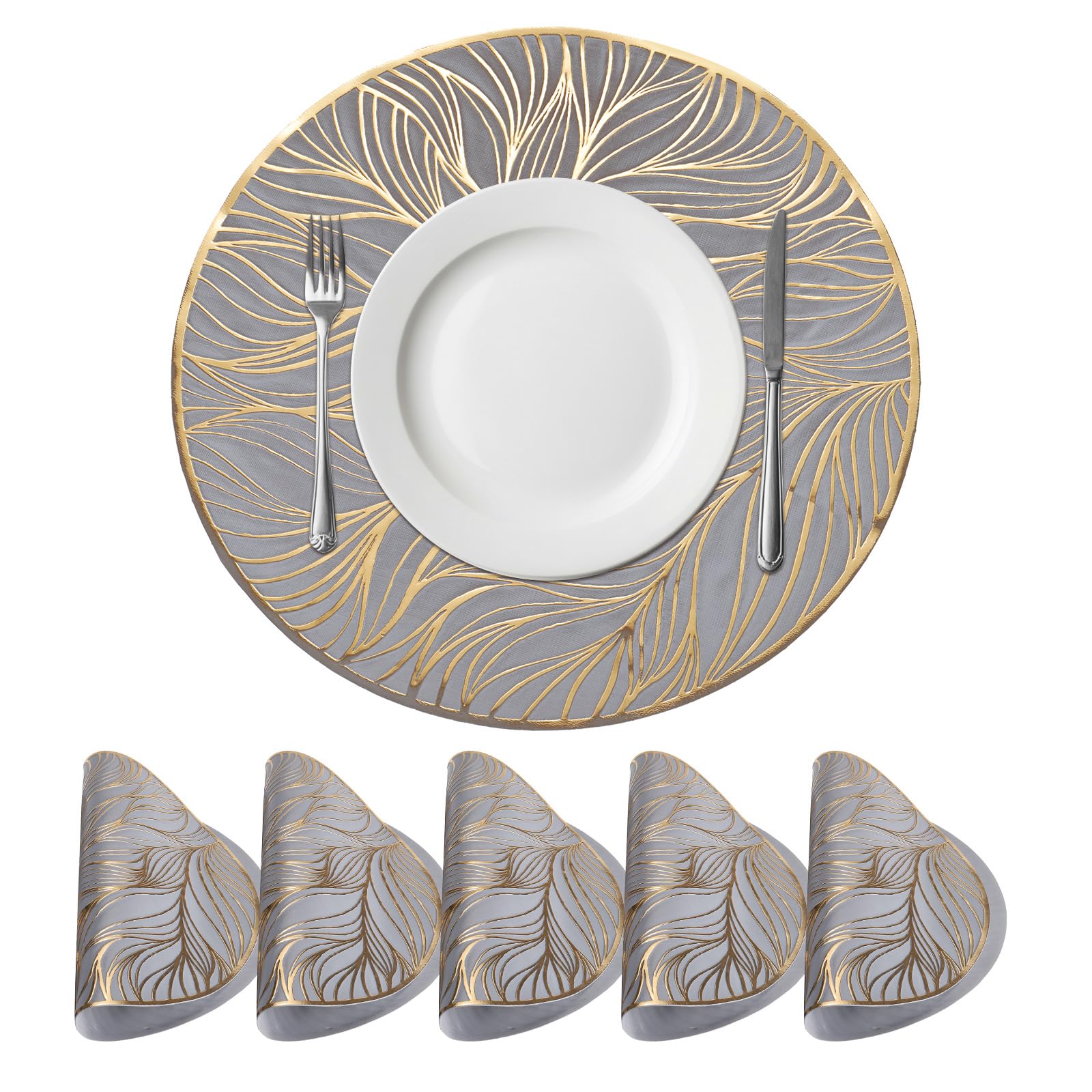 Napperons en polyvinyle pressé ronds uxcell de qualité supérieure pour buffet