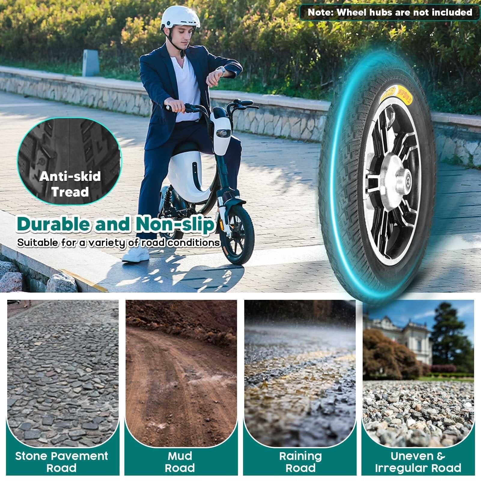 14X2,50 Dętka do Roweru Elektrycznego | 14 2,50 Gumowa Opona Antyprzebiciowa do Roweru Elektrycznego z Dętka z Zagiętym Wentylem | 64-254 14 X 2,50 Opona Odporna na Zużycie