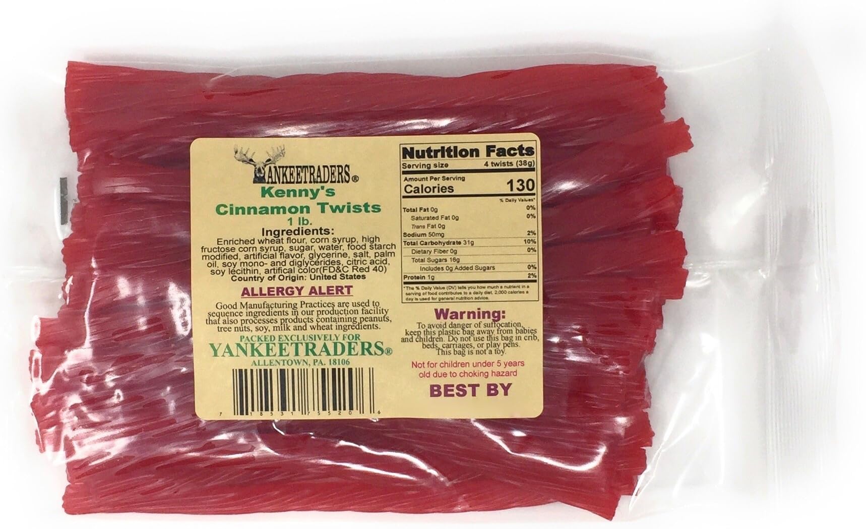 Kenny's Cinnamon Licorice Twists, 1 Pound