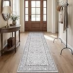 Rugs de zone pour tapis de salon 5x7 Vieilles Rugs pour chambres Machine Lavable Rug pour salle à manger Nusery Floral Détresse Gris Rug