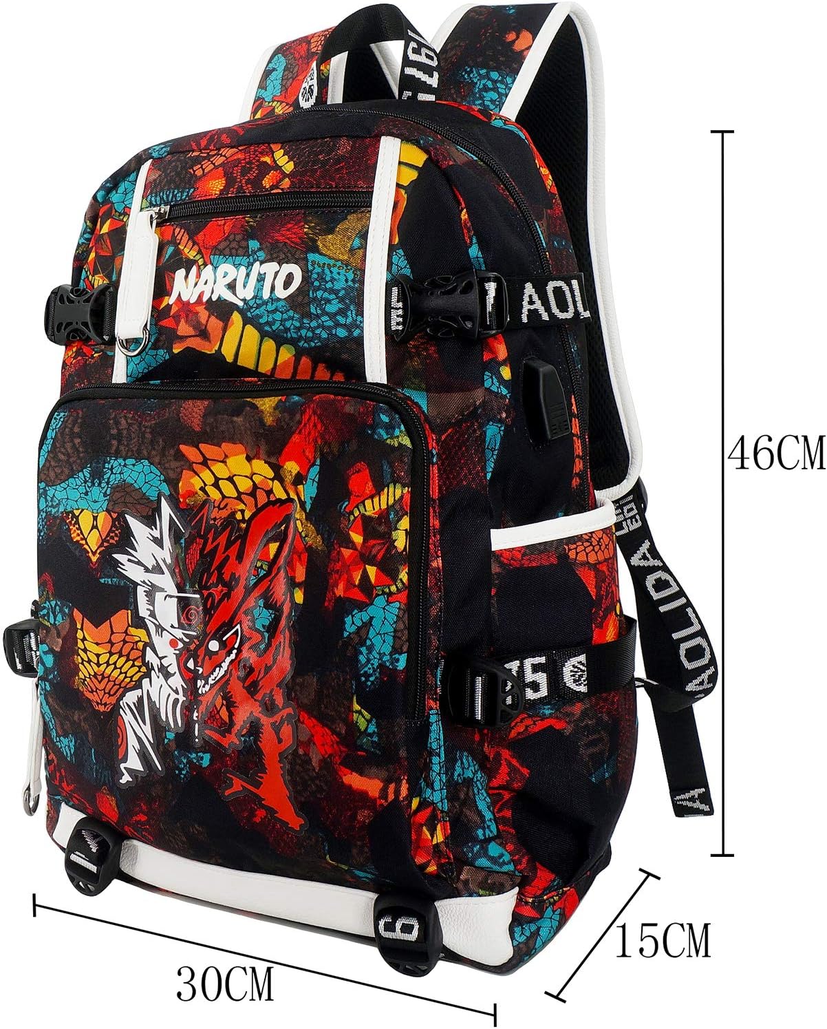 Roffatide Anime Naruto Laptop Rugzak - USB & Hoofdtelefoonpoort - 30x15x43 Cm
