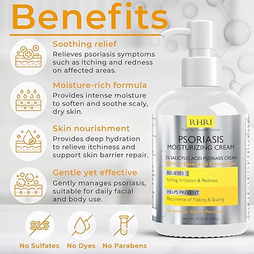 Miniatura 2 de Rida Hair Research Institute Crema para la psoriasis para el cuero cabelludo, la cara y el cuerpo  Crema de eczema para adultos  Tratamiento de