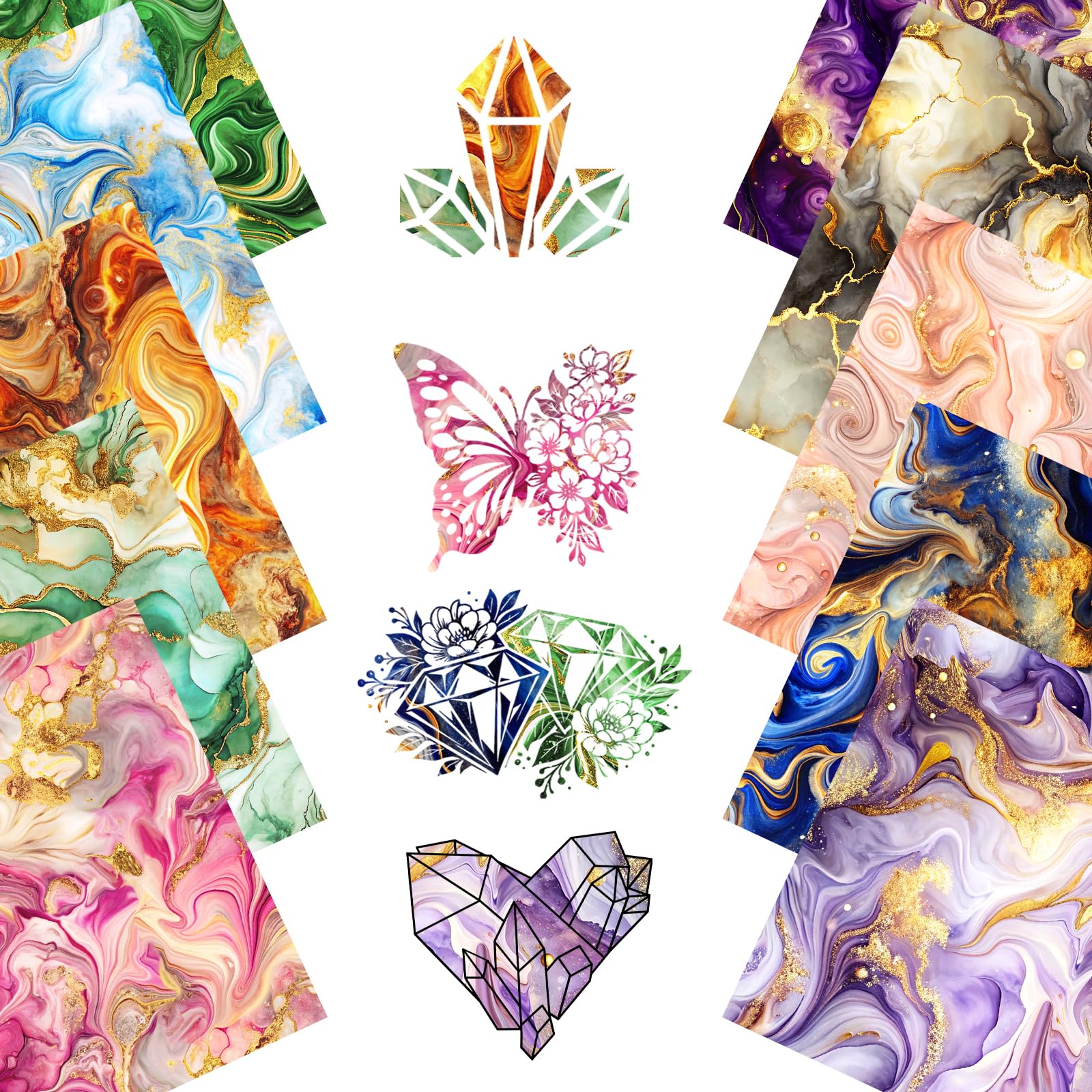 HTVSTD Multicolor Marble HTV Heat Transfer Vinyl 10pcs10*12in Iron on Vinyl