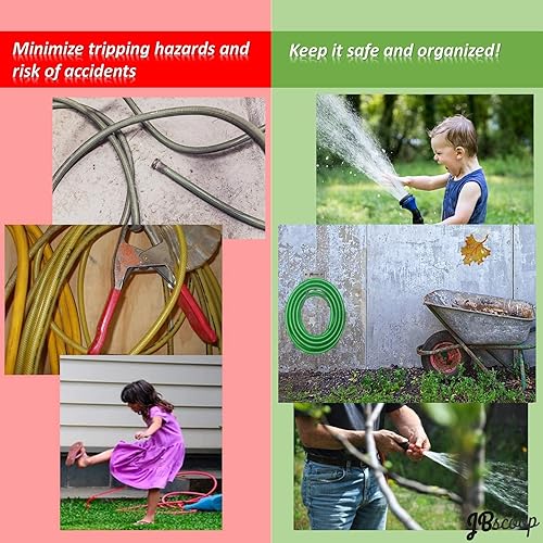 Miniatura 6 de JBscoop Soporte de manguera de jardín de acero inoxidable pequeño gancho de manguera de jardín ideal para agua aire manguera hidráulica cuerdas