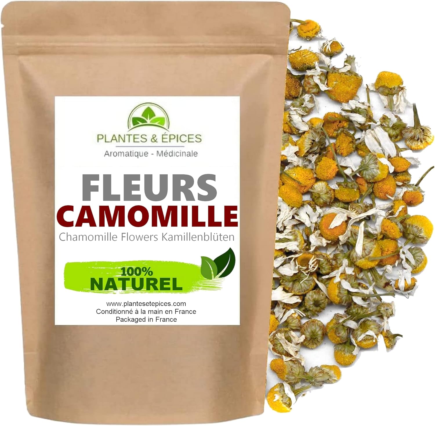 100% Natural Wild Chamomile Flowers, Infusion, Herbal Tea, Hair Lotion, Cream – Soothing & Relaxing – 20-25 Infusions (100g)