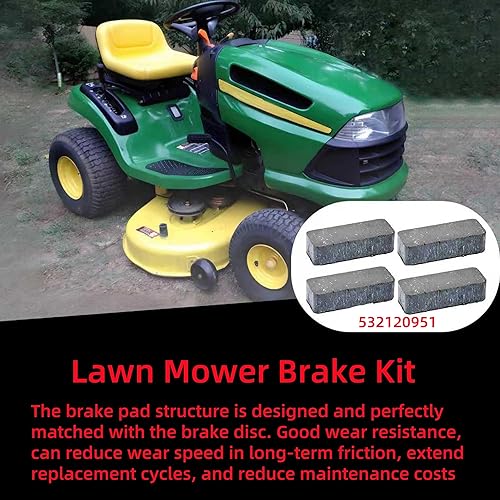 Miniatura 2 de Pastillas de freno de repuesto para cortacésped Craftsman Poulan AYP 120951X Husqvarna 532120951 Kit de pastillas de freno (paquete de 4)