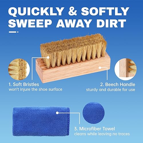 Miniatura 7 de Vacplus Kit de zapatos limpiadores de zapatos Limpiador de zapatos de limpieza rápida de 5.3 onzas, kit esencial de limpieza de zapatos, kit de
