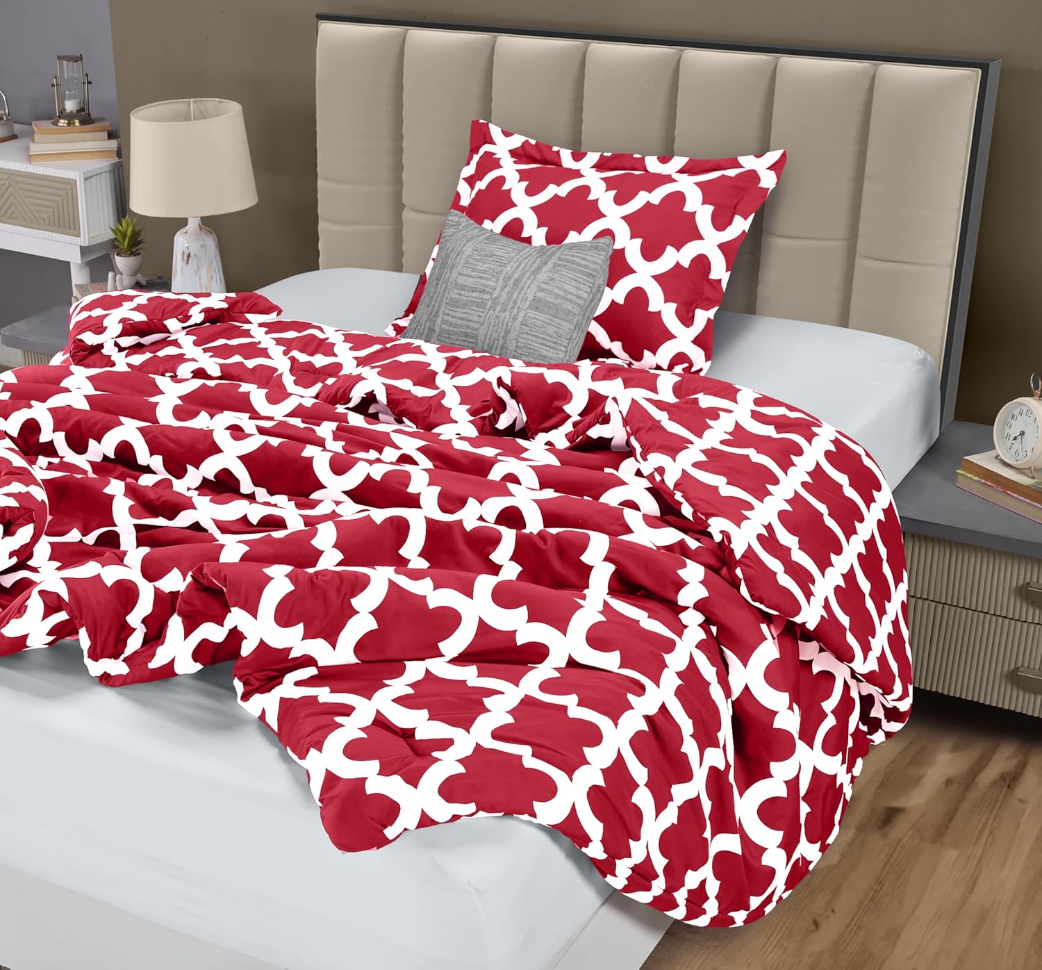 Twin Comforter Set 2 Piece Red by Utopia Bedding, Printed Comforters Twin Size, Bedding Comforters Sets, Down Alternative Soft Bed Set, 1 Comforter (64 x 88 inches) 1 Pillow Shams (20 x 26 inches) - Image 6