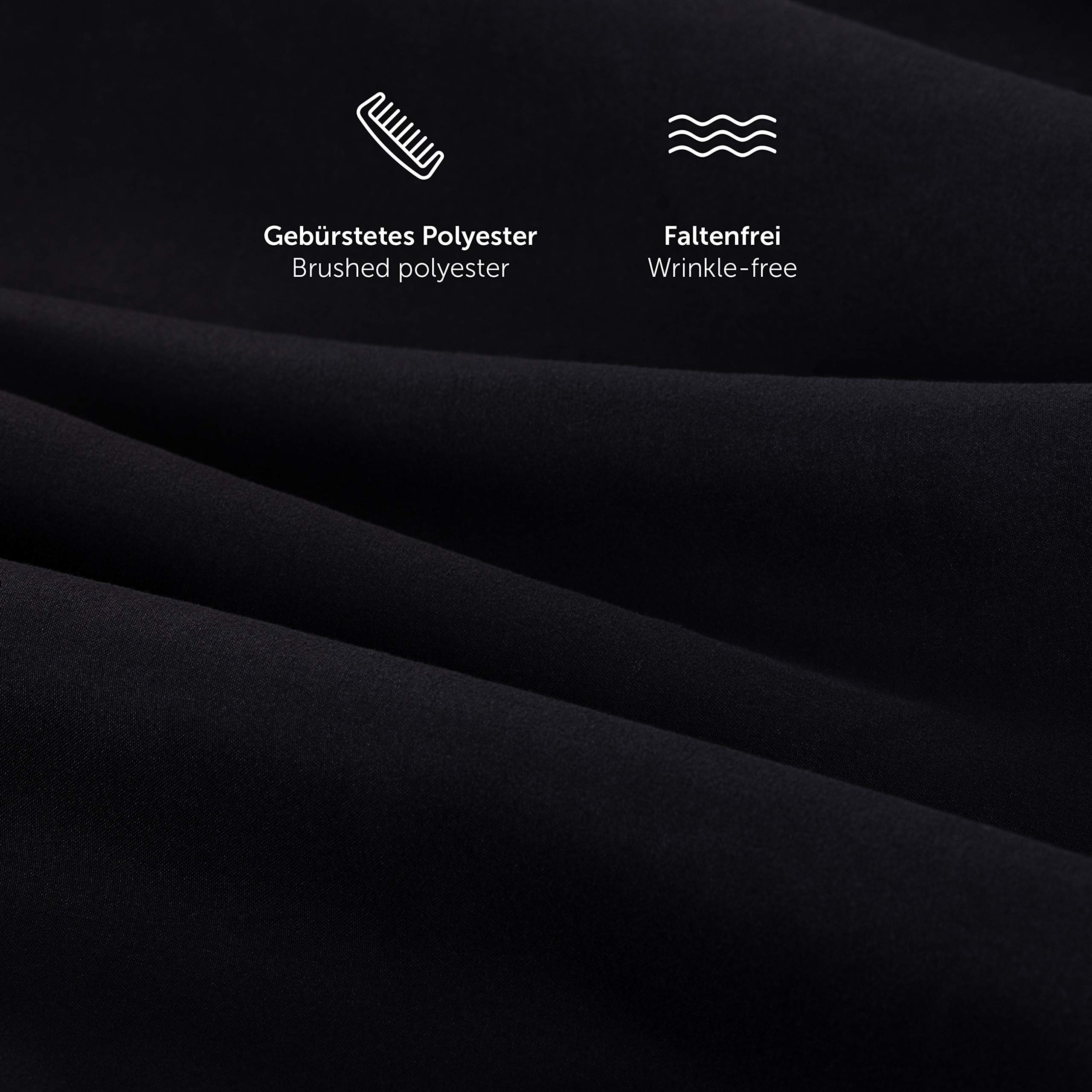 Blumtal Copripiumino 220 x 240 cm in microfibra con 2 federe 65 x 65 cm – Parure da letto 220 x 240 2 persone, Basic, certificato Oeko-Tex, ultra morbido – nero