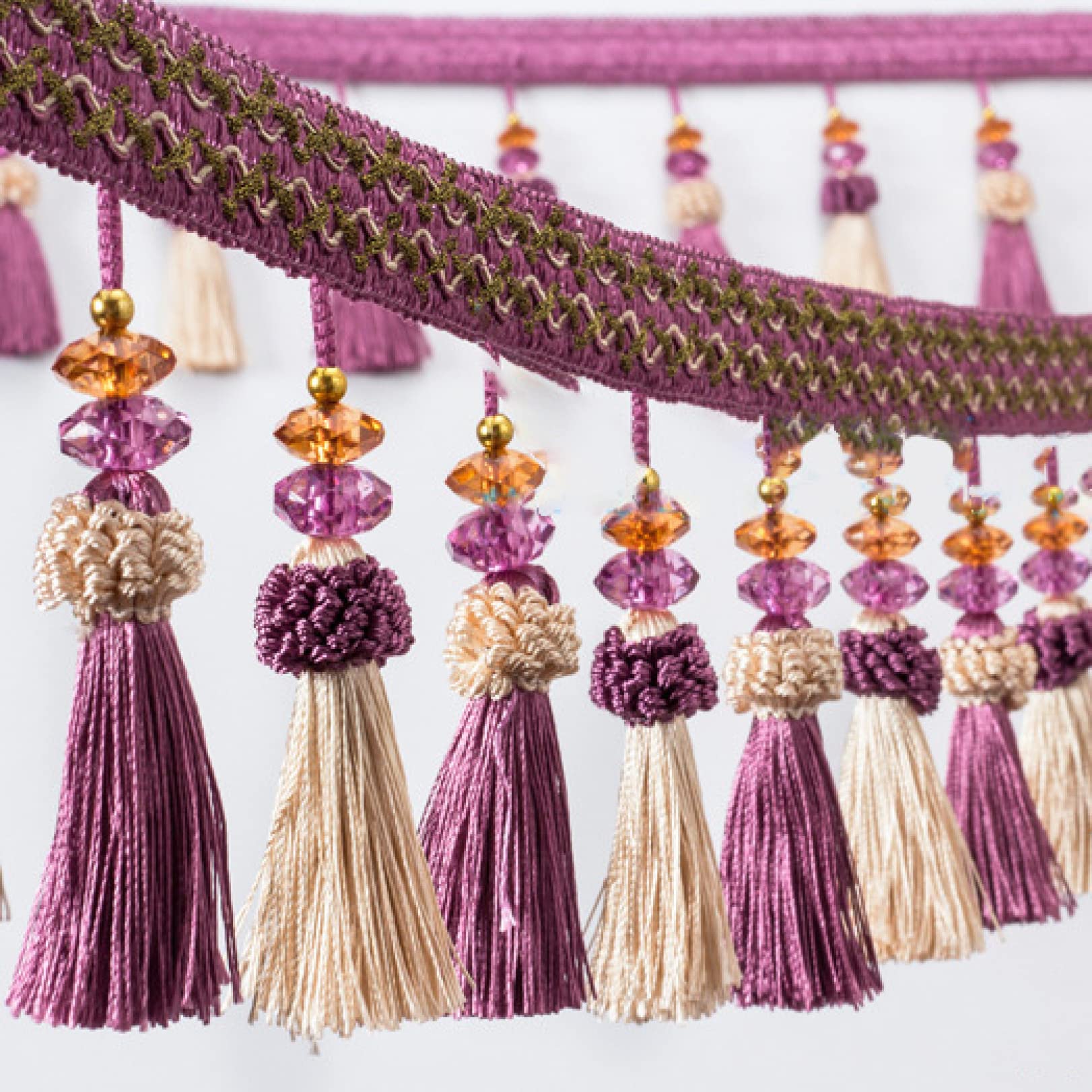 Cuscino ECRU Pailettes ORO E Frange 45x45 - ARTEMISIA Home Decor - Foto 2