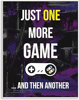 Stupell Industries One More Game Video Gamer Controller Text Sign, Design by Annie Warren