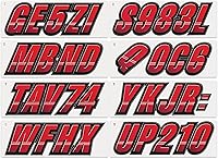 Vista 3 de STIFFIE Techtron Rojo/Negro 3" Barco & PWC Adhesivos de Registro • Etiquetas Adhesivas Letras Números