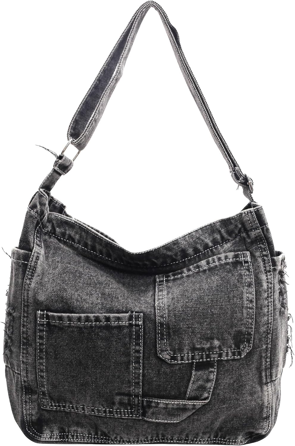 YANPLS Denim Hobo Tote Bag for Women Blue Large Jean Casual Shoulder Purse Crossbody Handbag
