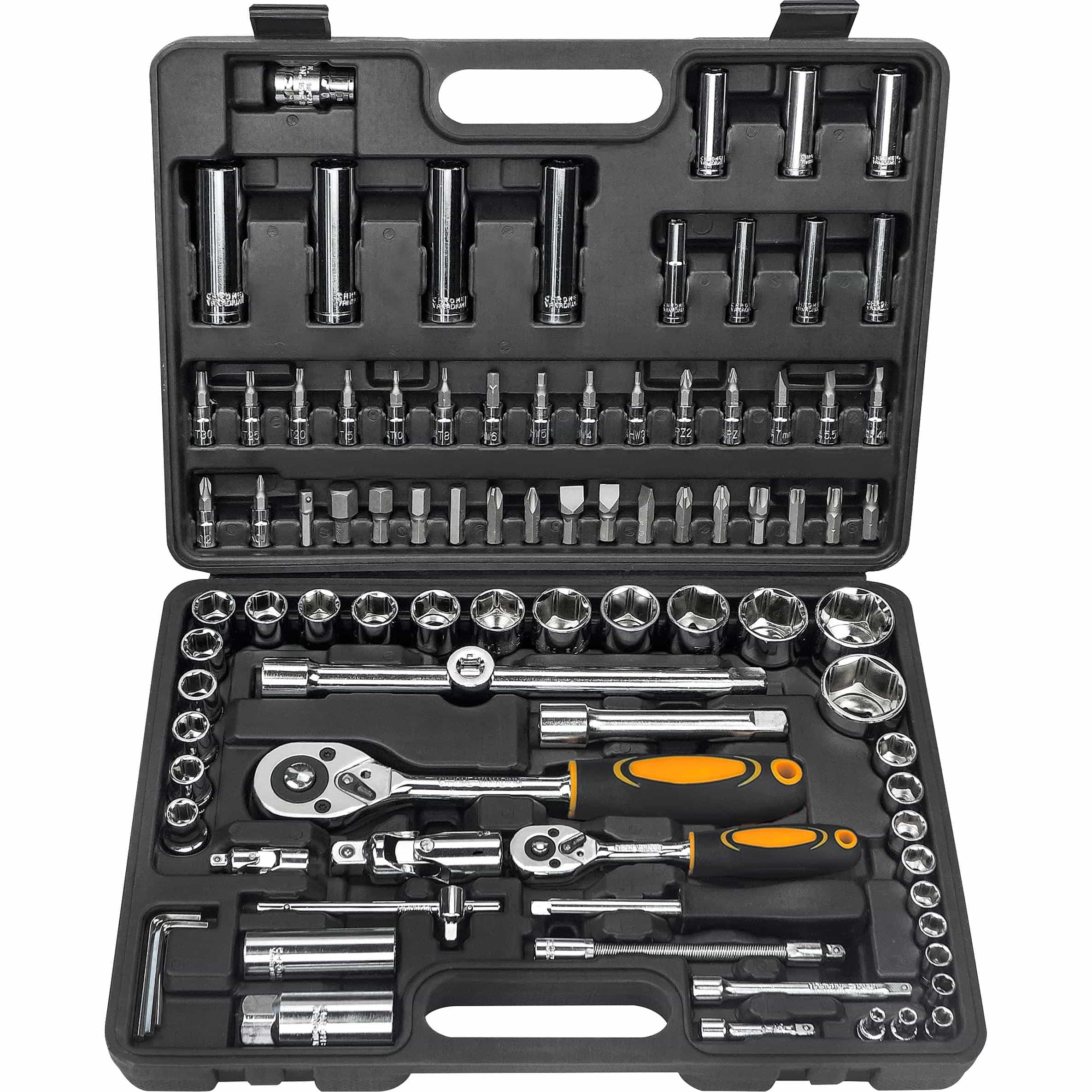 Hi-Q Tools Juego de Llaves de Tubo de 94 Piezas Pulgada, Unisex, Multiuso, Todo el año.