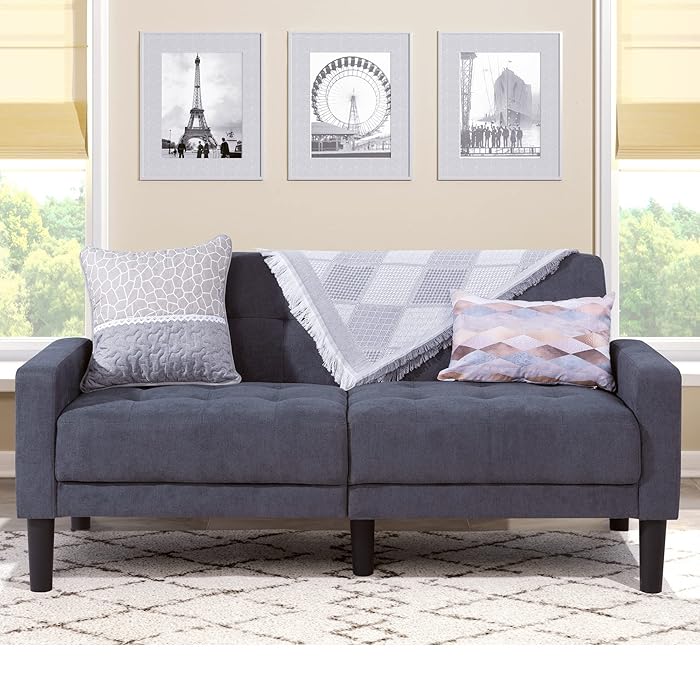 Buy Vongrasig 63" Small Modern Loveseat Couch, MidCentury Fabric Low