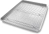 USA PAN Bakeware Extra Large Sheet Baking Pan and Bakeable Nonstick Cooling Rack Set, XL, Steel, Metal