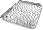 USA Pan 1606CR Half Sheet Baking Pan and Bakeable Nonstick Cooling Rack, Metal