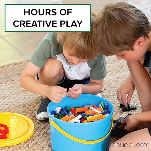 Miniatura 8 de Play Platoon Juego de ladrillos de construcción a granel de 6 libras, juego de bloques de construcción a granel de 10 colores clásicos, piezas de