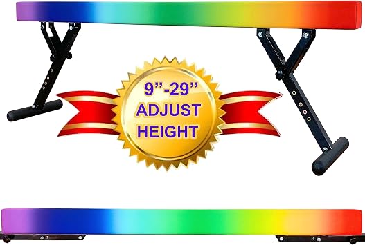 MARFULA Adjustable Balance Beam 8 ft Gymnastic Beam Adjustable Height for Kids and Teenage of All Gymnastic Levels, Gymnastic Training Beam Gymnastic Equipment for Athlete Home and Gym Club Use