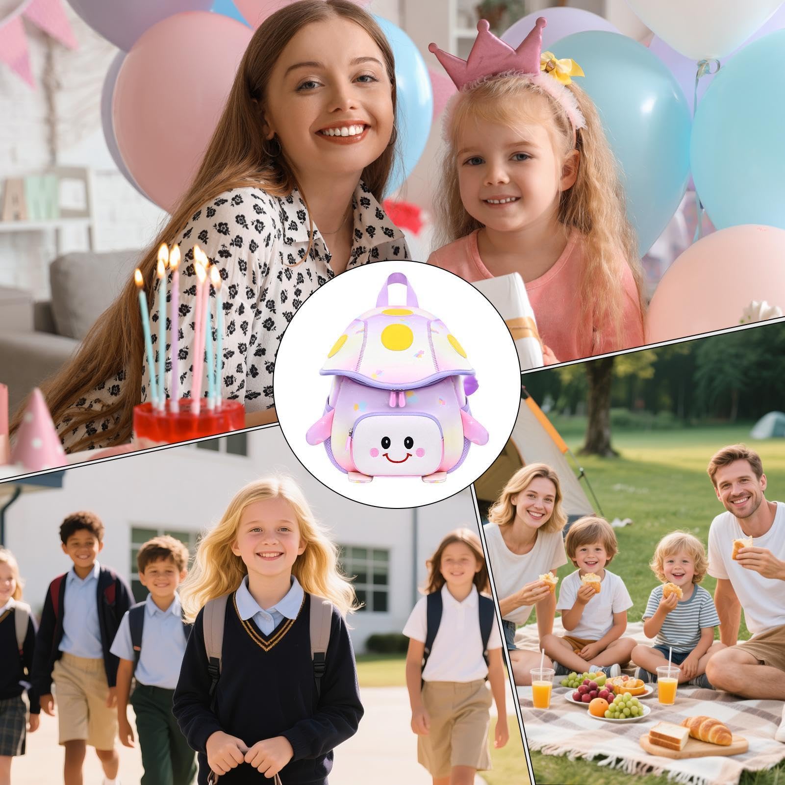 Fantazyjny plecak Urocza mini torba w kształcie grzyba wodoodporna