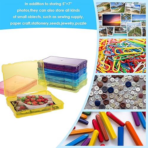 Miniatura 6 de WRVCSS Caja de almacenamiento de fotos de 5 x 7 pulgadas, 6 fundas interiores sin ácidos, organizador de semillas y manualidades para tarjetas,