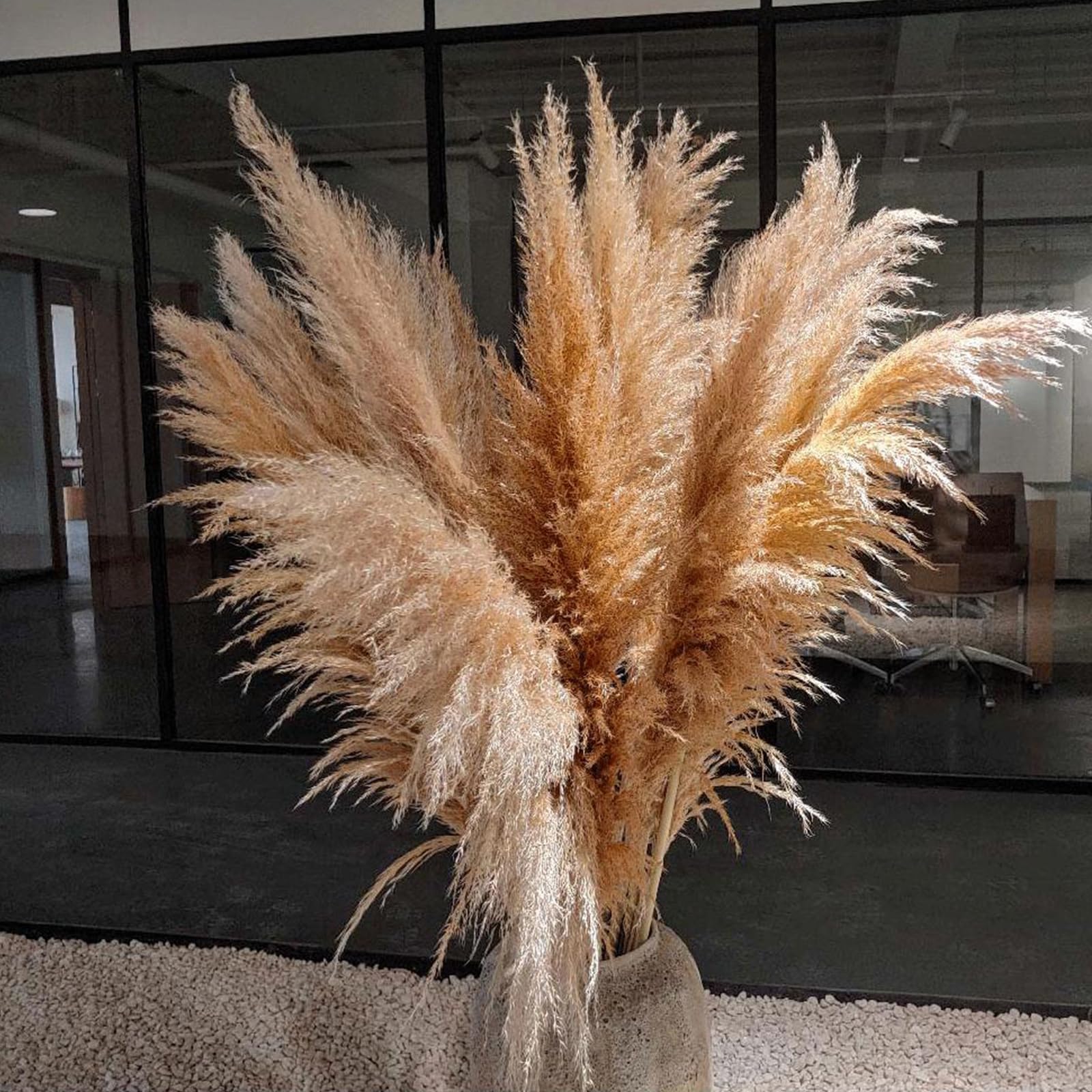 Grande décoration séchée pour décoration de maison et de mariage, grande herbe à pompons pour vase de sol
