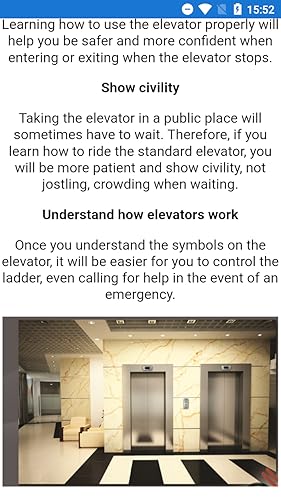 Instructions For Safe Use Of Elevators