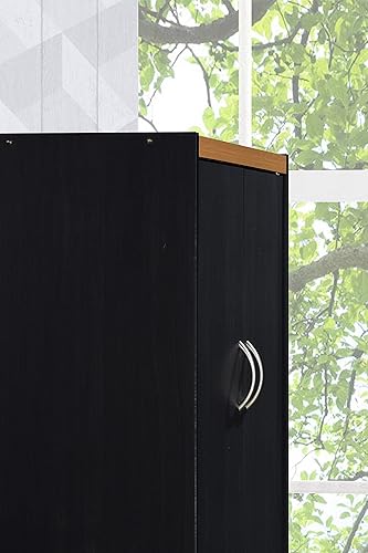 Miniatura 27 de Hodedah Despensa de cocina de 4 puertas con cuatro estantes, color blanco Blanco,Gris chocolate,Hayedo,Roble gris,Haya