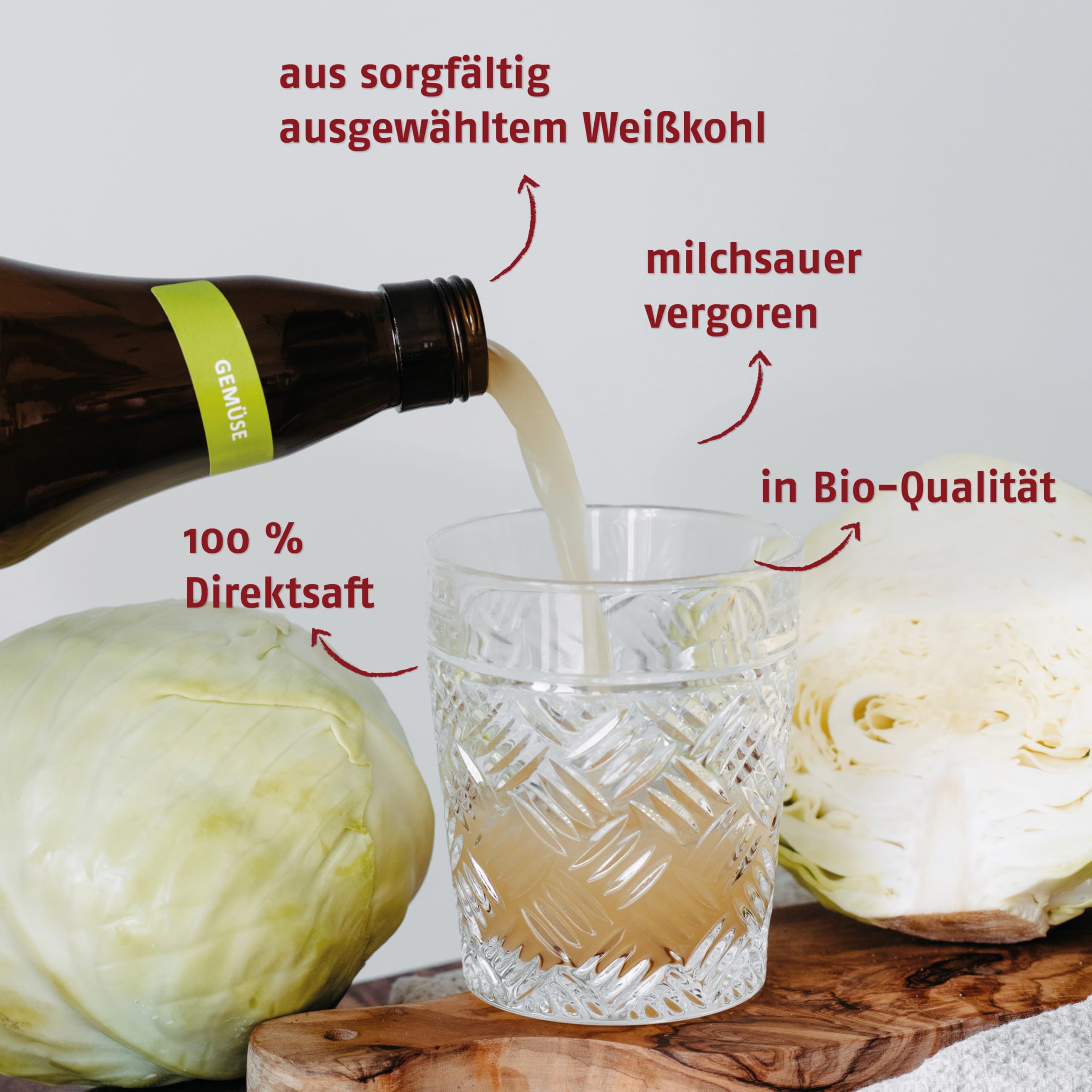RABENHORST Mildes Sauerkraut BIO 6er Pack (6 x 700 ml) - Milchsauer vergorener Sauerkraut - Direktsaft | Milchsauer vergorener Sauerkraut-Direktsaft